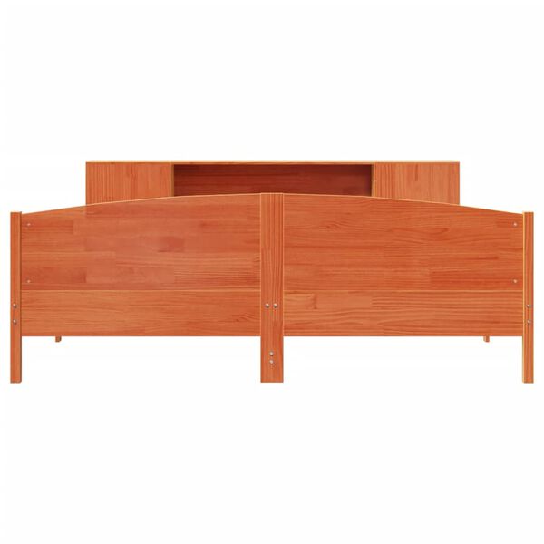 vidaXL Knjižna postelja brez vzmetnice vo&scaron;č. rjava 180x200 cm borovina