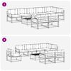 vidaXL Zunanja garnitura za sedenje z blazino 9 pcs Naravna in smetana