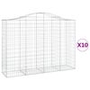 vidaXL Obokane gabion košare 10kosov 200x50x140/160cm pocinkano železo