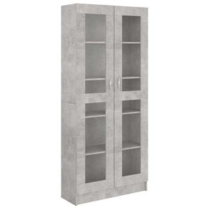 vidaXL Vitrina betonsko siva 82,5x30,5x185,5 cm iverna plo&scaron;ča