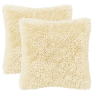 vidaXL Prevleka za blazino 2 pcs HEERLEN Krem 30 x 30 cm PV flis