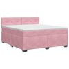 vidaXL Postelja boxspring z vzmetnico Roza 140 x 200 cm Žamet