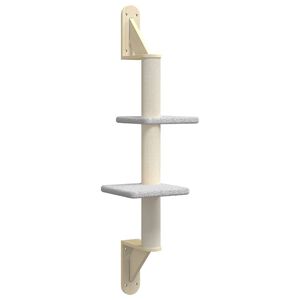 vidaXL Stensko mačje drevo s praskalnikom svetlo sivo 108 cm