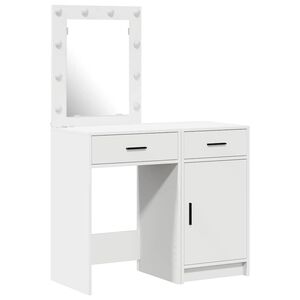 vidaXL Toaletna mizica 2 kos Bela 50 x 41 x 135 cm Inženirski les