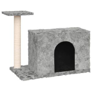 vidaXL Mačje drevo s praskalniki iz sisala svetlo sivo 51 cm