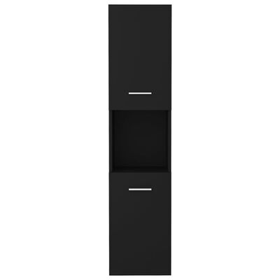 vidaXL Kopalniška omarica črna 30x30x130 cm iverna plošča