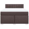 vidaXL Box spring postelja z vzmetnico temno rjava 160x200 cm blago