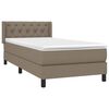 vidaXL Box spring postelja z vzmetnico taupe 80x200 cm blago