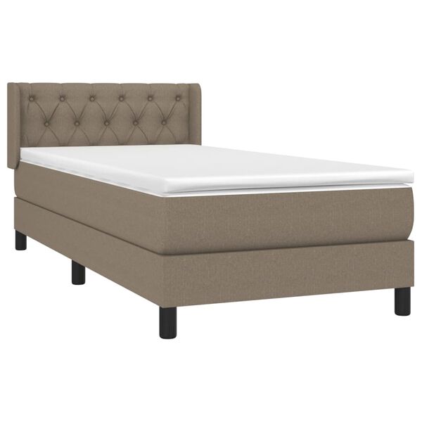 vidaXL Box spring postelja z vzmetnico taupe 80x200 cm blago