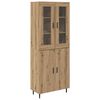 vidaXL Visok predalnik 2 pcs Umetni hrast 69,5 x 34 x 180 cm