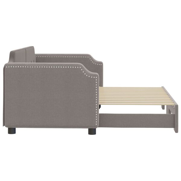 vidaXL Izvlečna dnevna postelja temno taupe 80x200 cm blago