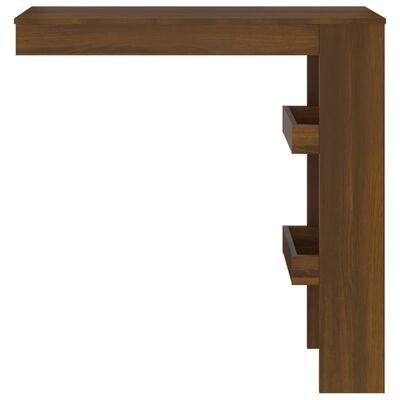 vidaXL Stenska barska miza rjavi hrast 102x45x103,5 cm