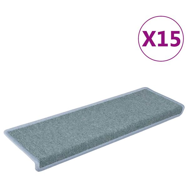 vidaXL Stopni&scaron;čne preproge 15 kosov 65x21x4 cm morsko modre pravokotne robove