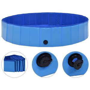 vidaXL Zložljiv bazen za pse moder 160x30 cm PVC