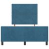vidaXL Postelja z vzmetnico z vzglavjem Temno modra 120 x 200 cm Žamet