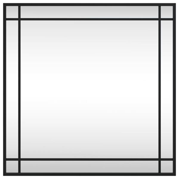 vidaXL Stensko ogledalo črno 60x60 cm kvadratno železo