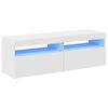 vidaXL TV omarica z LED lučkami 2 kosa bela 60x35x40 cm