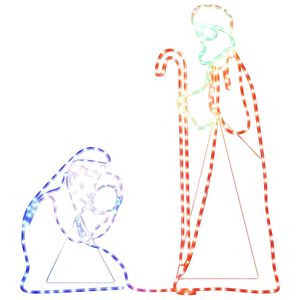 vidaXL Božična figura Marija in Jožef 264 LED lučk 40x55&38x100 cm