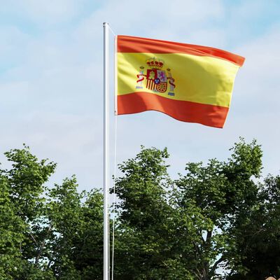 vidaXL Zastava Španije in aluminijast zastavni drog 6,2 m