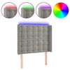 vidaXL LED posteljno vzglavje svetlo sivo 83x16x118/128 cm žamet