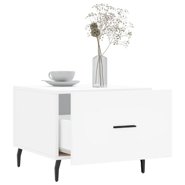 vidaXL Klubske mizice 2 kosa bele 50x50x40 cm inženirski les