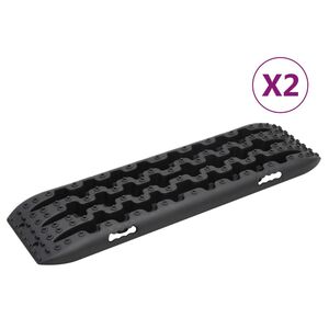 vidaXL Plo&scaron;če proti zdrsu 2 kosa črne barve 106x30,5x7 cm najlon