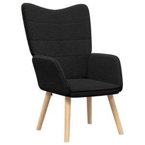 vidaXL fotelj Črna 62 x 67 x 95,5 cm Sherpa tkanina