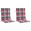 vidaXL Blazine za vrtne stole 2 kosa rdeče karo 100x50x3 cm oxford