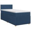 vidaXL Postelja boxspring z vzmetnico Modra 90 x 190 cm Blago