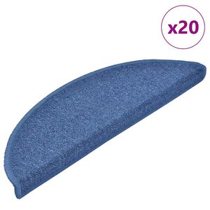 vidaXL Stopni&scaron;čne preproge 20 kosov 56x17x3 cm modre polkrožne