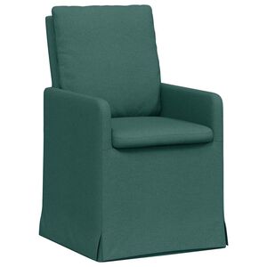 vidaXL Jedilni stoli 2 kos blago Temno zelena 57 x 67 x 98 cm