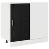 vidaXL Kuhinjski kotni osnovni kabinet Črni hrast 86 x 46 x 81,5 cm