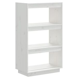 vidaXL Knjižna omara / pregrada bela 60x35x103 cm trdna borovina
