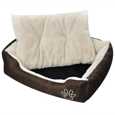 vidaXL Topla pasja postelja s podloženo blazino L