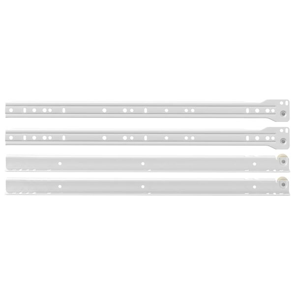 vidaXL Drsni mehanizem za predal 12 pcs Bela 450 mm Jeklo