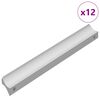 vidaXL Ročaj Enobarvno 12 kos srebrna 105.7 x 7.4 x 15.5 mm Aluminij