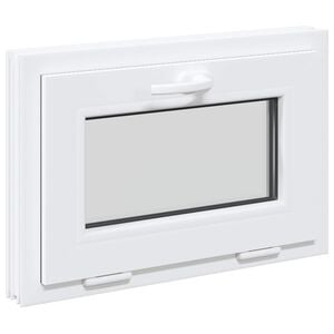 vidaXL Okno za klet RISOR 60 x 40 cm PVC in steklo Bela
