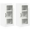 vidaXL Stenski stekleni omarica PORTO 2 pcs Visok sijaj bela