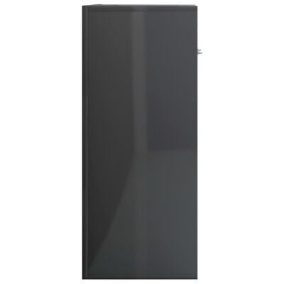 vidaXL Komoda visok sijaj siva 60x30x75 cm iverna plošča
