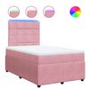 vidaXL Box spring postelja z vzmetnico roza 120x200 cm žamet