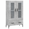vidaXL Visoka omara betonsko siva 69,5x31x115 cm inženirski les