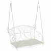 vidaXL Gugalna klop Jeklo 105,5 x 61 x 56 cm Antik bela