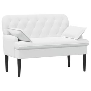 vidaXL Dvojnica s gumbi Bela 111 x 68 x 80 cm Blago