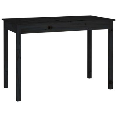 vidaXL Jedilna miza črna 110x55x75 cm trdna borovina