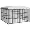 vidaXL Zunanji pasji boks s streho 300x300x210 cm