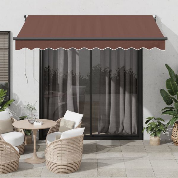 vidaXL Avtomatsko zložljiva tenda rjava 300x250 cm