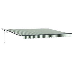 vidaXL Vlečna tenda Zelena in Bela 400 &times; 300 cm Poliester