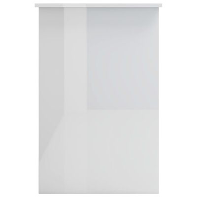 vidaXL Pisalna miza visok sijaj bela 100x50x76 cm iverna plošča