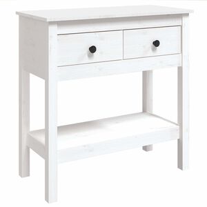 vidaXL Konzolna mizica bela 75x35x75 cm trdna borovina