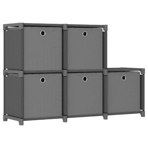 vidaXL Regal s 5 &scaron;katlami siv 103x30x72,5 cm blago